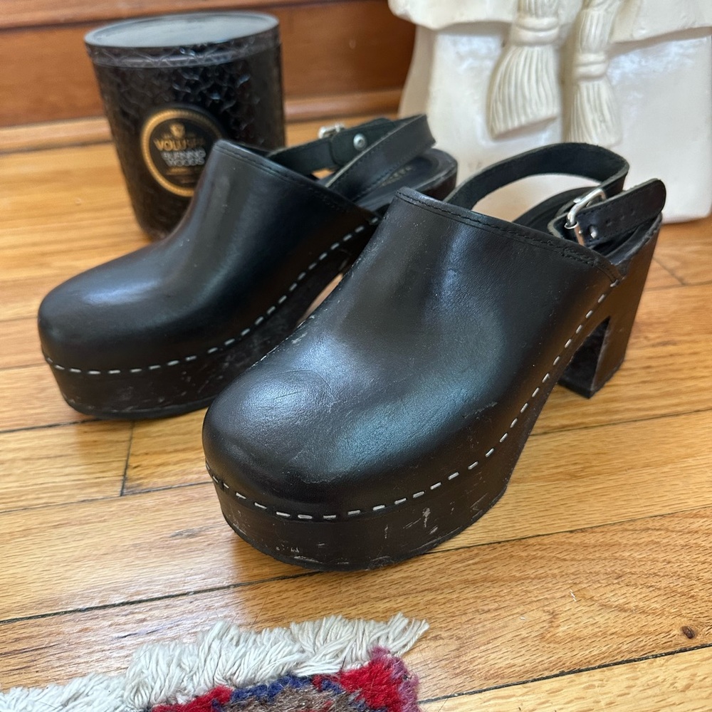Black Filippa K x Swedish Hasbeens moto Clogs - Picture 2 of 6